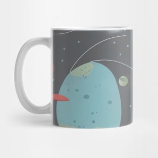 Celestial Stars, planets and spaceships - Space Retro style Mug